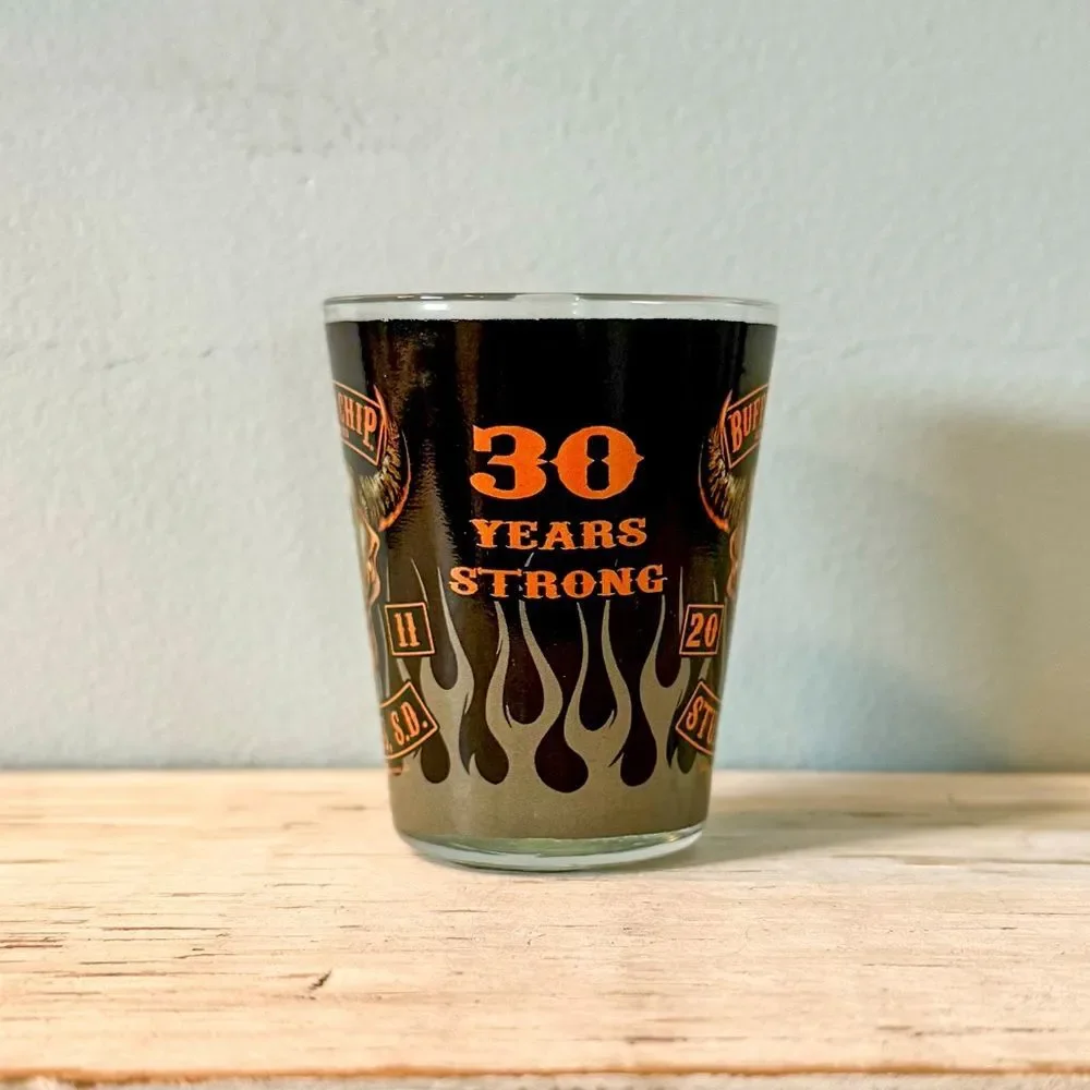 Buffalo Chip Sturgis SD 30 Year Shot Glass | Souvenir Collectible Barware